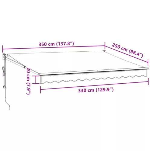  burgundi vörös automata behúzható napellenző 350 x 250 cm