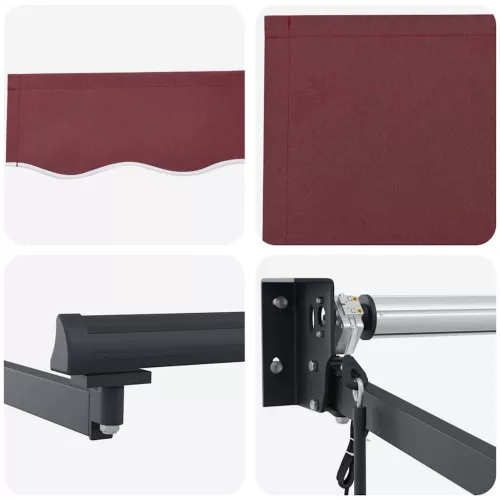  burgundi vörös automata napellenző 400 x 300 cm