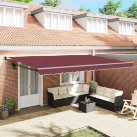    burgundi vörös automata kihúzható napellenző 500 x 300 cm