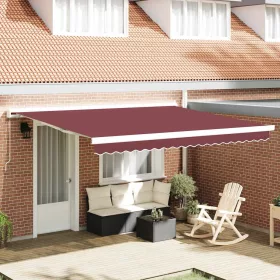    burgundi vörös kézzel kihúzható napellenző 400 x 300 cm