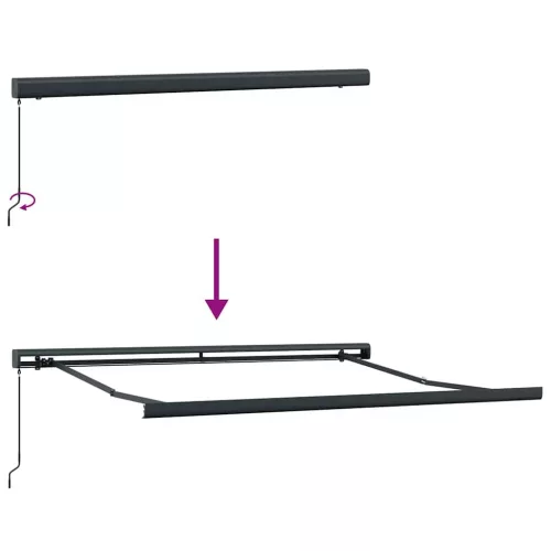  burgundi vörös kézzel kihúzható napellenző 300 x 250 cm