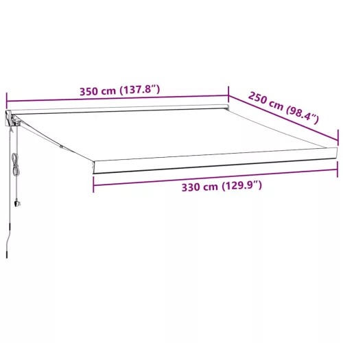  burgundi vörös automata behúzható napellenző 350 x 250 cm