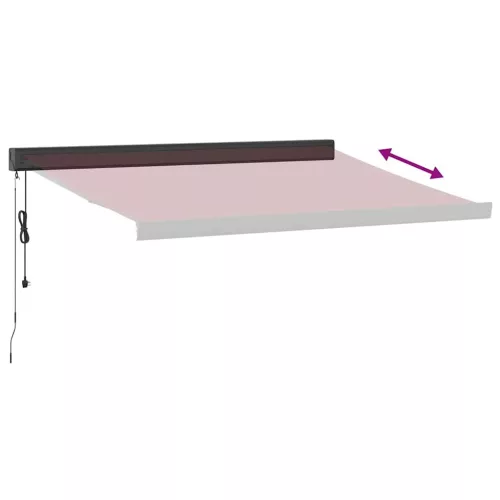  burgundi vörös automata behúzható napellenző 350 x 250 cm