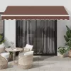  barna automata kihúzható LED-es napellenző 350 x 250 cm