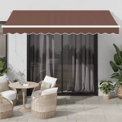  barna automata kihúzható LED-es napellenző 350 x 250 cm