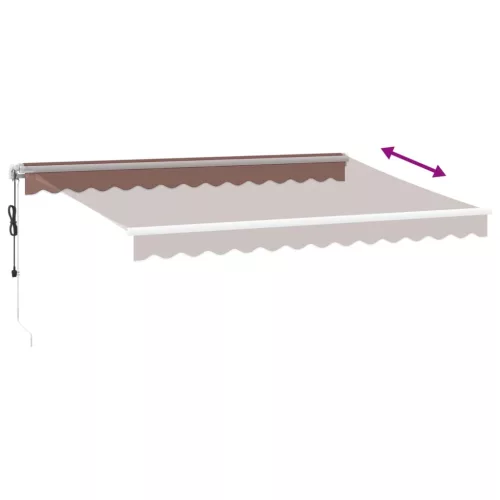  barna automata kihúzható LED-es napellenző 350 x 250 cm