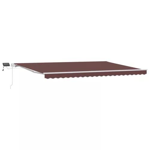  barna kézzel kihúzható LED-es napellenző 500 x 300 cm