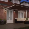  barna automata kihúzható LED-es napellenző 500 x 300 cm