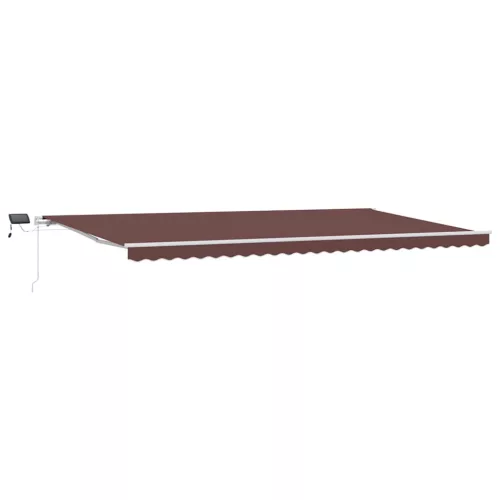  barna kézzel kihúzható LED-es napellenző 600 x 300 cm