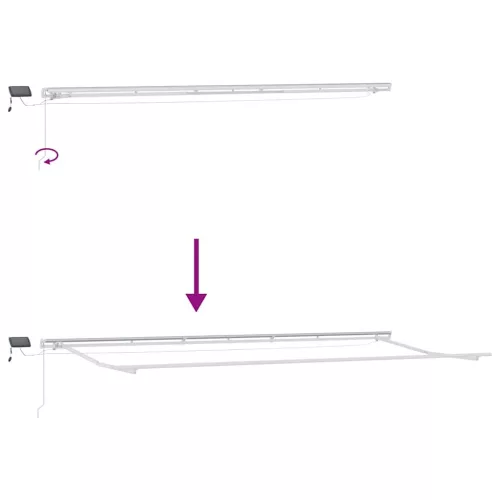  barna kézzel kihúzható LED-es napellenző 600 x 300 cm