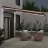  barna kézzel kihúzható LED-es napellenző 400 x 350 cm