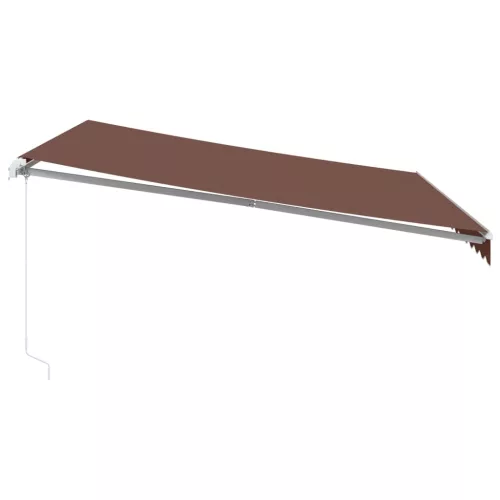  barna kézzel kihúzható LED-es napellenző 400 x 350 cm