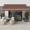  barna automata kihúzható LED-es napellenző 400x350 cm