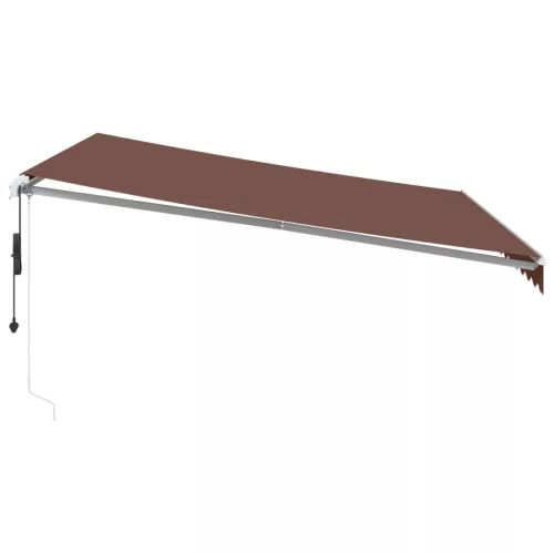  barna automata kihúzható LED-es napellenző 400x350 cm