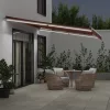  barna kézzel kihúzható LED-es napellenző 500 x 350 cm