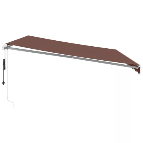  barna automata kihúzható LED-es napellenző 500x350 cm