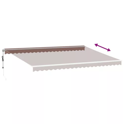  barna automata kihúzható LED-es napellenző 500x350 cm