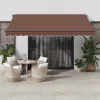  barna kézzel kihúzható LED-es napellenző 400 x 350 cm