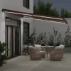 barna kézzel kihúzható LED-es napellenző 400 x 350 cm
