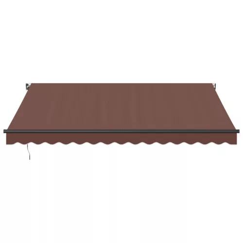  barna kézzel kihúzható LED-es napellenző 400 x 350 cm