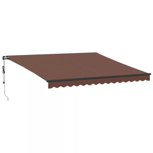  barna automata kihúzható LED-es napellenző 400x350 cm