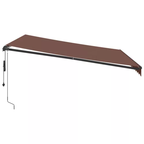  barna automata kihúzható LED-es napellenző 400x350 cm
