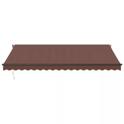  barna kézzel kihúzható LED-es napellenző 450 x 350 cm