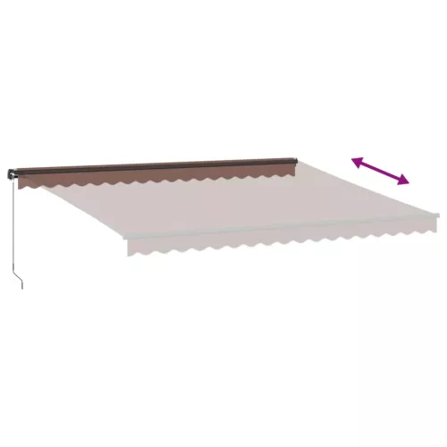  barna kézzel kihúzható LED-es napellenző 450 x 350 cm