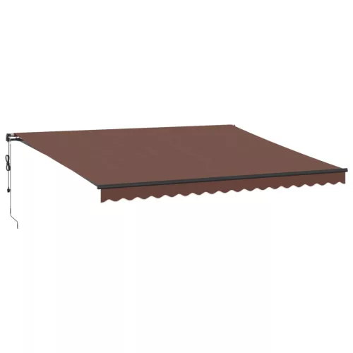  barna automata kihúzható LED-es napellenző 450x350 cm