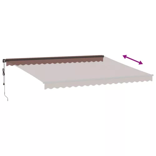  barna automata kihúzható LED-es napellenző 450x350 cm