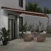  barna kézzel kihúzható LED-es napellenző 500 x 350 cm