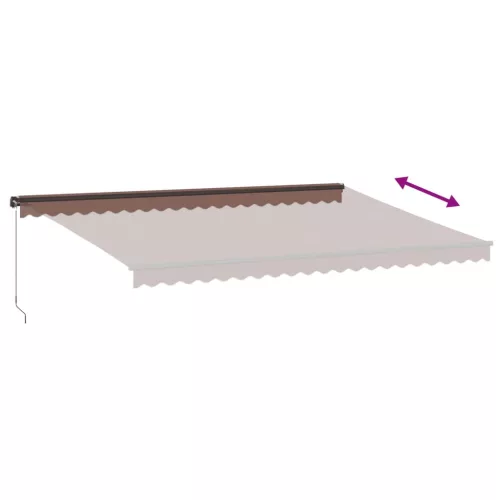  barna kézzel kihúzható LED-es napellenző 500 x 350 cm