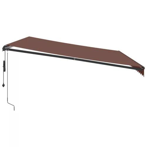  barna automata kihúzható LED-es napellenző 500x350 cm
