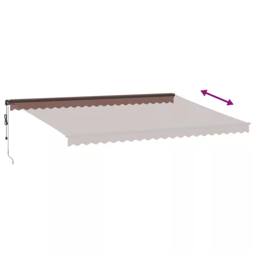  barna automata kihúzható LED-es napellenző 500x350 cm