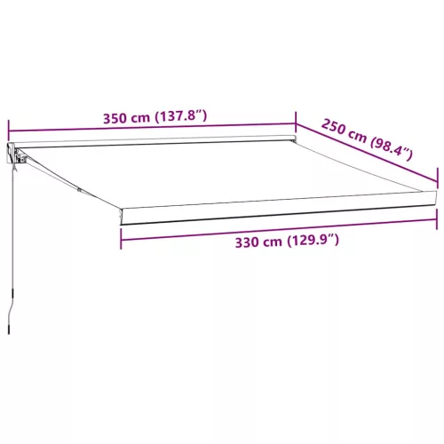  barna kézzel kihúzható napellenző 350 x 250 cm