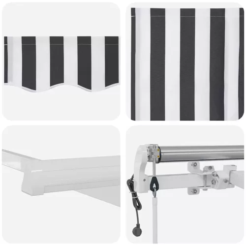  antracitszürke-fehér automata kihúzható napellenző 300x250 cm