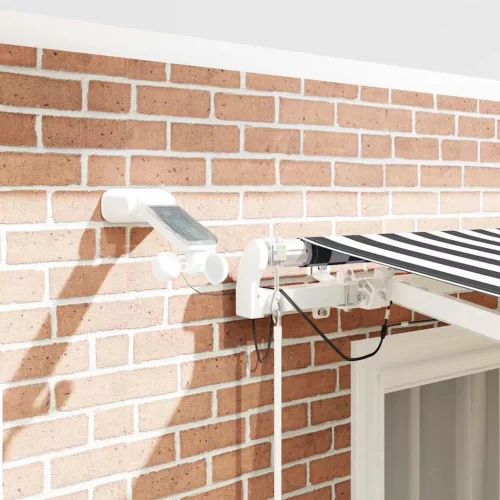  antracit-fehér automata kihúzható napellenző LED-del 300x250 cm