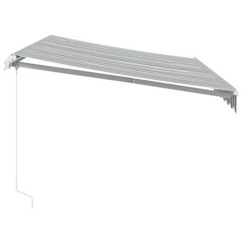  antracitszürke-fehér LED-es kézi napellenző 350 x 250 cm