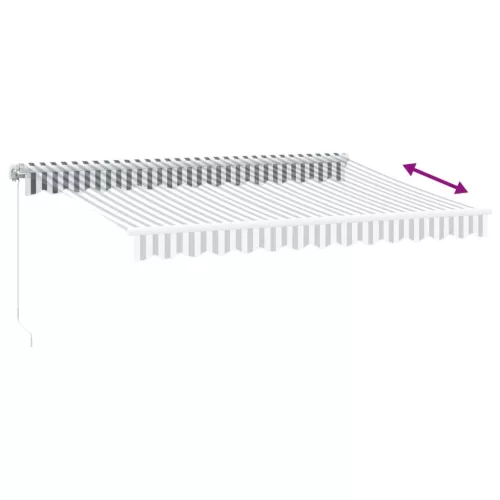  antracitszürke-fehér LED-es kézi napellenző 350 x 250 cm