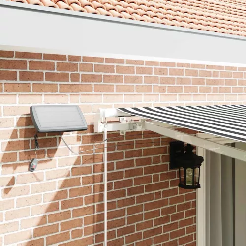  antracitszürke-fehér LED-es kézi napellenző 450 x 300 cm