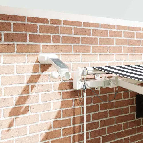  antracitszürke-fehér LED-es automata napellenző 450 x 300 cm