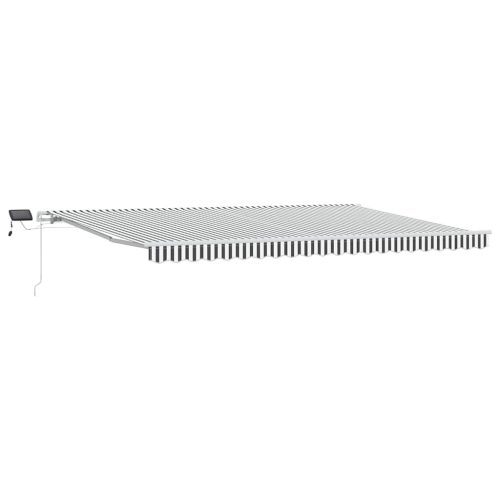  antracitszürke-fehér LED-es kézi napellenző 500 x 300 cm