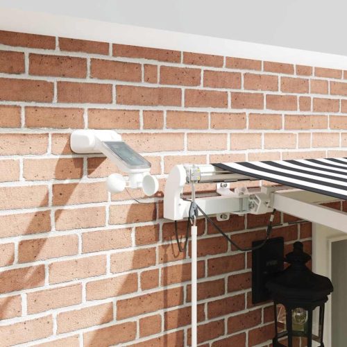  antracitszürke-fehér LED-es automata napellenző 500 x 300 cm