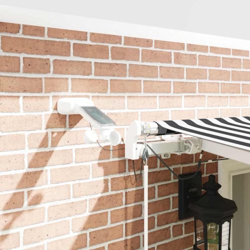  antracitszürke-fehér LED-es automata napellenző 600 x 300 cm