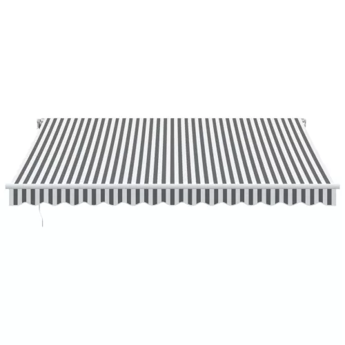  antracitszürke-fehér LED-es kézi napellenző 400 x 350 cm