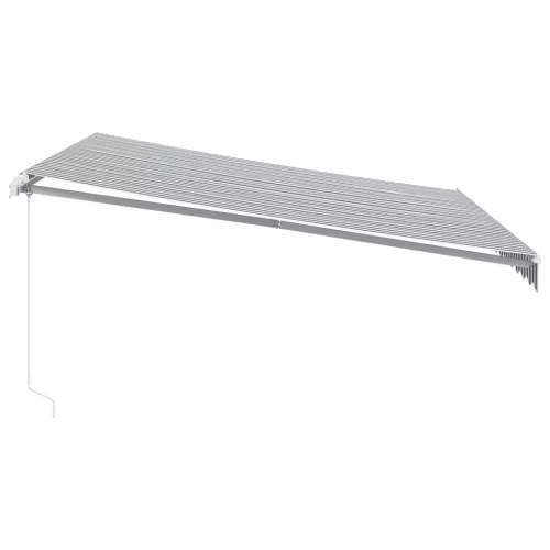  antracitszürke-fehér LED-es kézi napellenző 400 x 350 cm