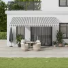  antracitszürke-fehér LED-es kézi napellenző 500 x 350 cm