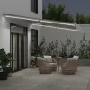  antracitszürke-fehér LED-es kézi napellenző 500 x 350 cm