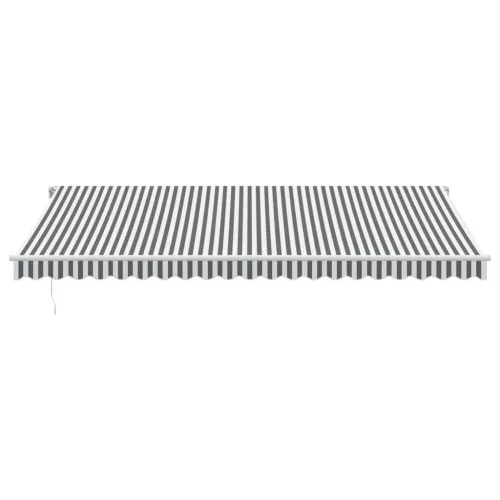  antracitszürke-fehér LED-es kézi napellenző 500 x 350 cm