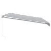  antracitszürke-fehér LED-es kézi napellenző 500 x 350 cm